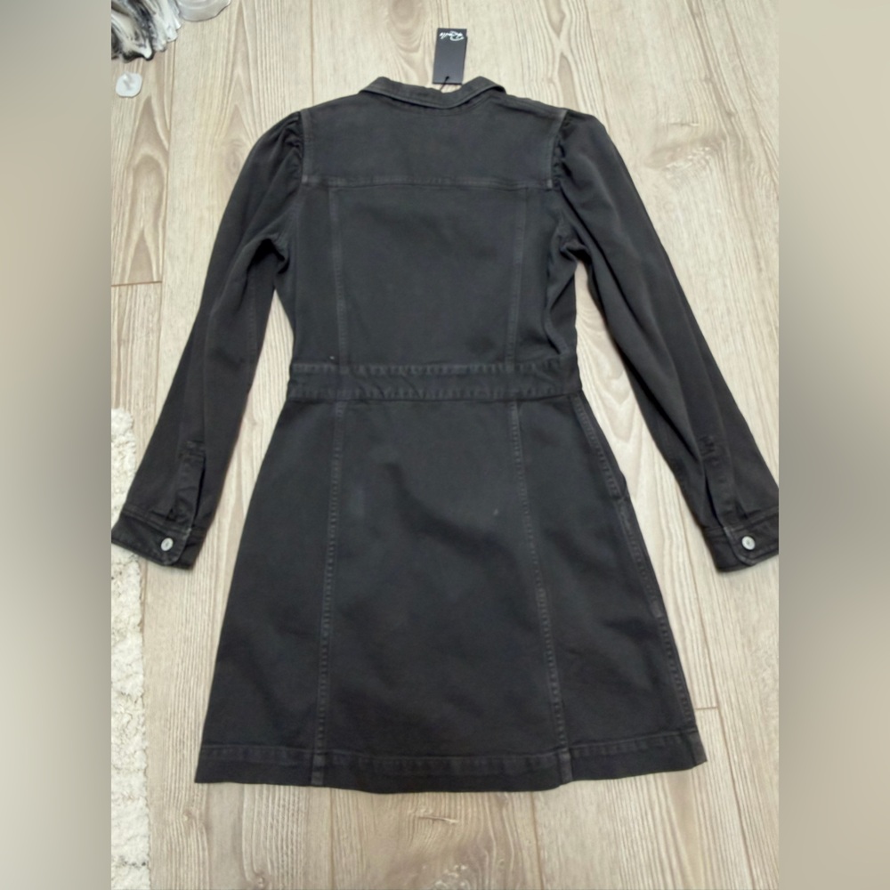RAILS Lisette Mini Denim Utility Dress Carbon Edgy Chic Heavyweight Gunmetal - Picture 6 of 6